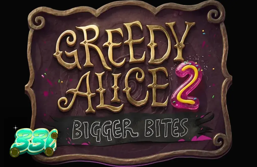 Tampilan visual slot Greedy Alice 2: Bigger Bites dengan tema steampunk yang kelam.
